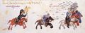 A Byzantine eunuch attacks the Arabs (Fol. 202r bottom)