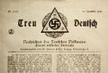 Heinrich Pudor's völkisch Treu Deutsch ('True German') 1918 with a swastika. From the collections of Leipzig City Museum.