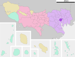 Location of Chiyoda in Tokyo