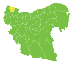 موقع ناحية بلبل في محافظة حلب.