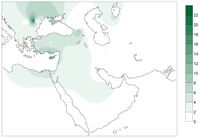 Modern distribution of the haplotypes of PPNB farmers