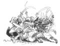 The Forty Thieves attack Cassim.