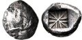 Lycia coin. Circa 520-470 BCE. Struck with worn obverse die.