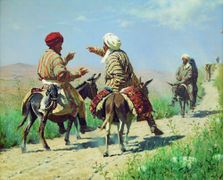 الملا رحيم والملا كريم على الطريق إلى مشاجرة السوق، 1873