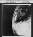 First photo transmitted by TIROS I from space.