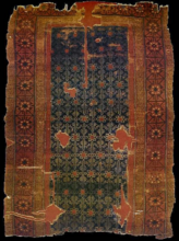 Seljuq carpet, 320 في 240 سنتيمتر (126 في 94 بوصات), from the Alâeddin Mosque, Konya, 13th century