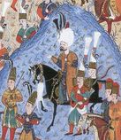 سليمان القانوني أثناء حصار رودس عام 1522.