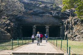Entrance of Cave 1 of Elephanta Caves