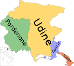 Map of region of Friuli-Venezia Giulia, Italy, with provinces-it.svg